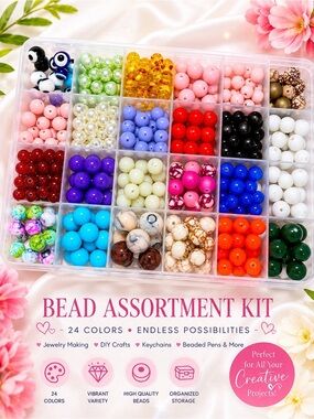 Bead Assortment Kit – Multicolor Craft Beads
